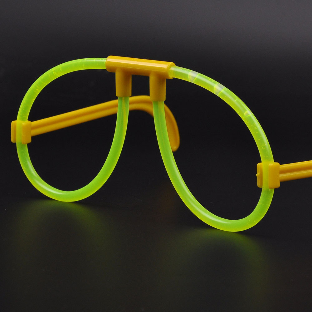 Un solo paquete OPP común gafas fluorescentes accesorios varilla fluorescente nocturna varilla luminiscente accesorios gafas redondas fiestas