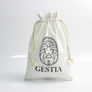 8 Ann cotton bag eco-friendly drawstring small cloth bag cotton drawstring pocket beauty makeup canvas storage bag small size customization