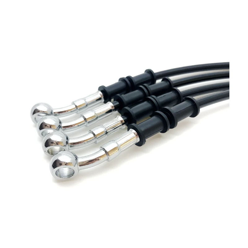 In-Stock Motorcycle Stainless Steel Braided Brake Hose 10mm Double 28-Degree Teflon High-Pressure Disc Brake
