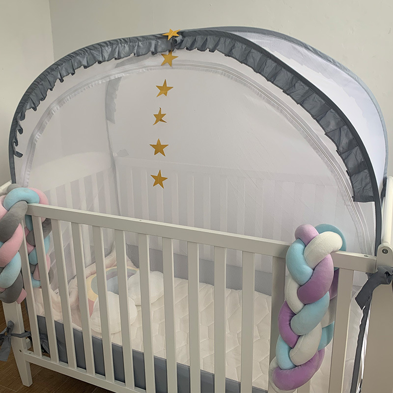 儿童防摔蒙古包Baby Crib Tent Crib Net 弹出式美国婴儿床蚊帐