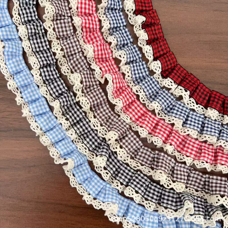 In-Stock 2.5cm Versatile Plaid Pleated Hollow Cotton Lace Trim DIY Handmade Clothing Accessories for Collars, Cuffs, and Hats In-Stock 2.5cm Versatile Plaid Pleated Hollow Cotton Lace Trim DIY Handmade Clothing Accessories for Collars, Cuffs, and Hats