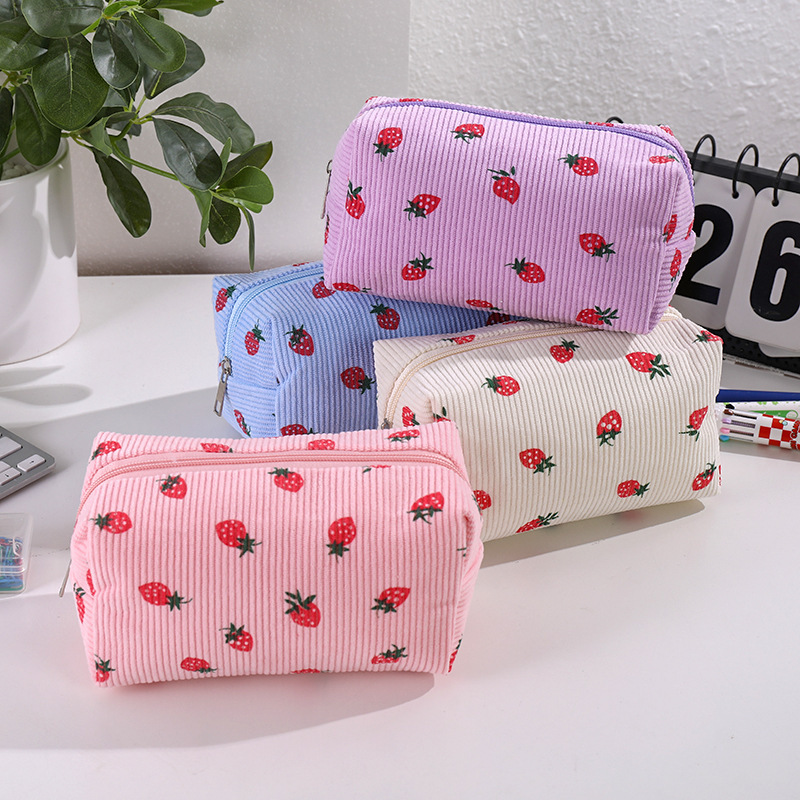 New Strawberry-Style Minimalist Pencil Case with High Aesthetic Appeal, Cute and Large Capacity, Student Stationery Storage Bag, Fresh Makeup Bag New Strawberry-Style Minimalist Pencil Case with High Aesthetic Appeal, Cute and Large Capacity, Student Stationery Storage Bag, Fresh Makeup Bag
