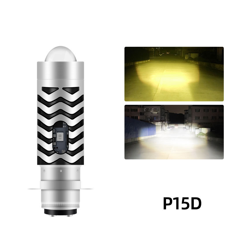 Faro LED para motocicleta de tres garras H4, doble haz (luz alta y baja), de alta luminosidad para iluminación frontal de vehículos eléctricos y motocicletas