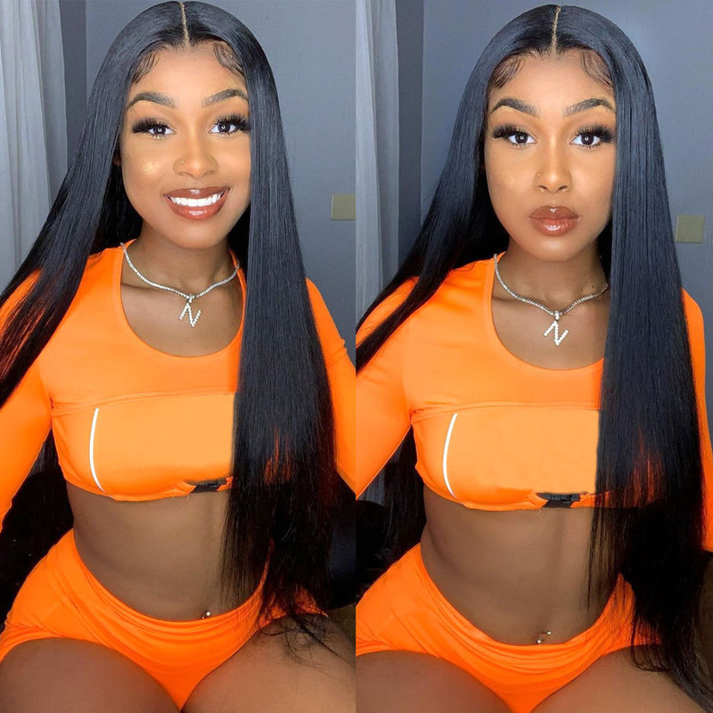 Cross-Border New European and American Wig Women's Front Lace Chemical Fiber Long Straight Hair Wig Set Manufacturer Spot Wholesale Cross-Border New European and American Wig Women's Front Lace Chemical Fiber Long Straight Hair Wig Set Manufacturer Spot Wholesale