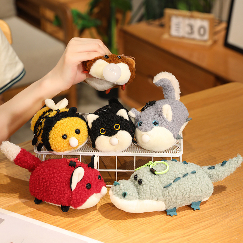 Decompression Pinch Toy Cartoon Ball Blowing Bubbles Small Animal Decompression Slow Rebound Memory Foam Plush Doll