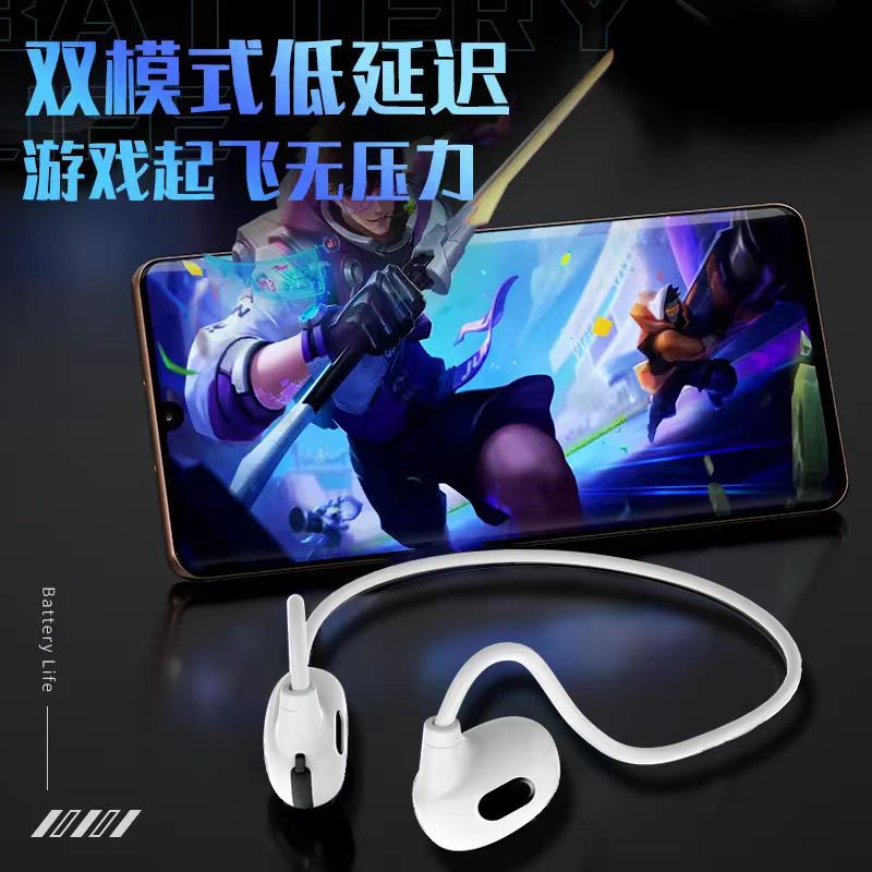 Nueva conducción de gas auricular Bluetooth inalámbrico ultra-larga resistencia baja latencia deportes juego auricular transfronterizo en la acción al por mayor