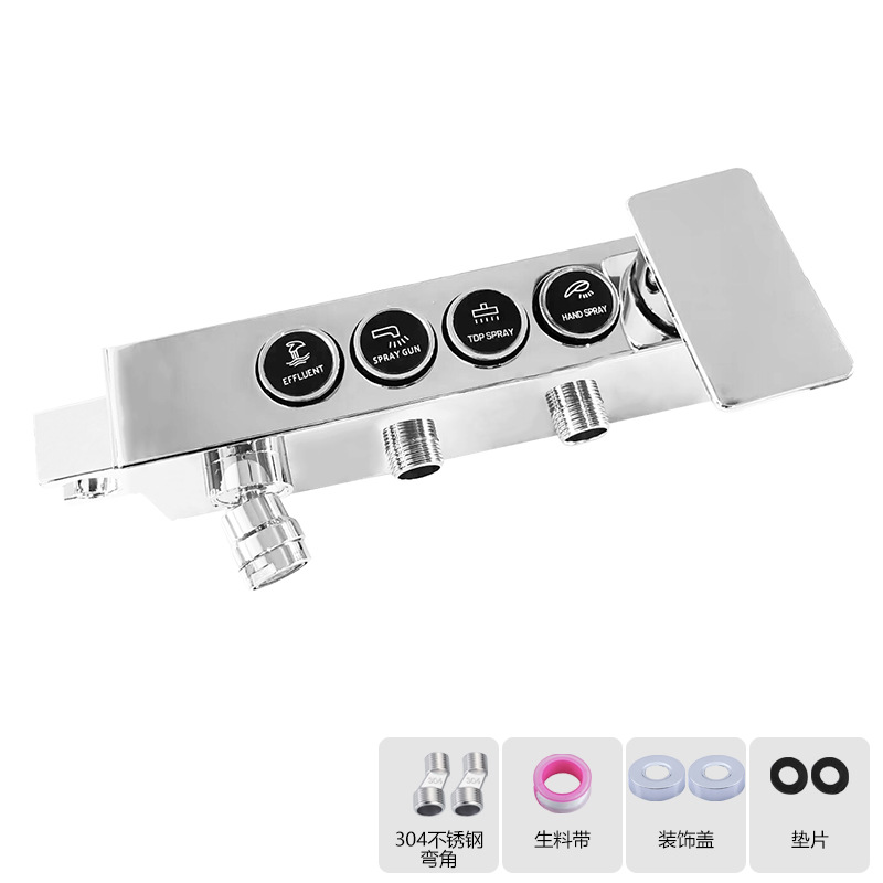 Válvula de mezcla de temperatura constante de acero inoxidable baño interruptor de agua caliente y fría accesorios de ducha grifo universal cuerpo