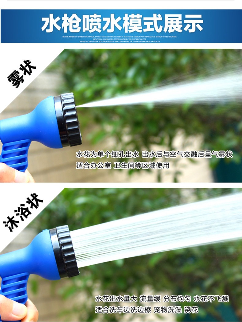 Car Wash Water Gun, Foam Brush, Car Washing, Garden Watering, Household Garden High-Pressure Water Gun Nozzle, Telescopic Hose, Soft Hose Set, Tools