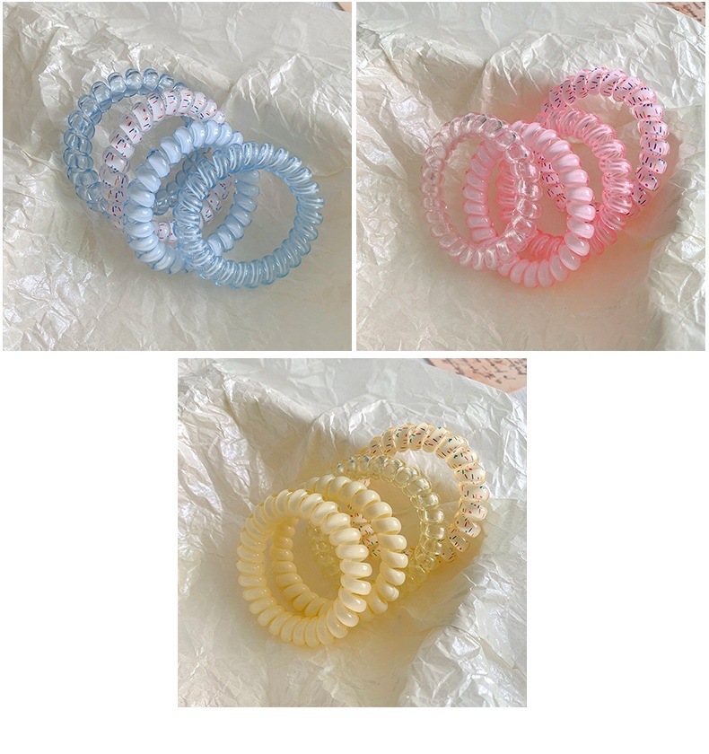 Korean-Style High-Quality Grape Coconut Hair Tie with Polka Dots, Telephone Line Style, Fresh and Versatile for Summer, Suitable for Daily Use