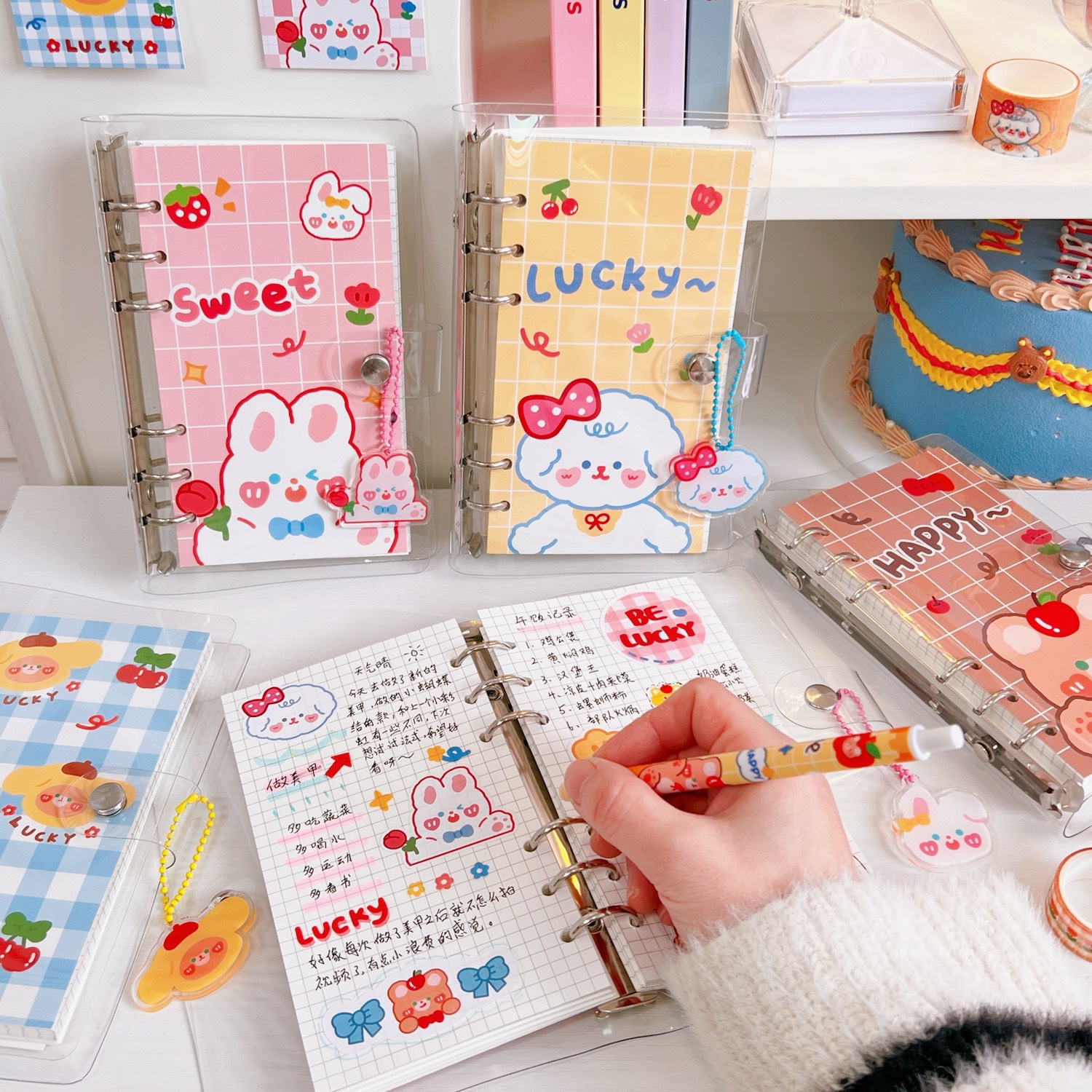 Cute girls hearthand ledger set spree looseleaf coil notebookpicture2