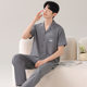 Men's Summer Cardigan Lapel Large Size Short-Sleeved Pants Pure Cotton Thin Home Wear Men's Suit