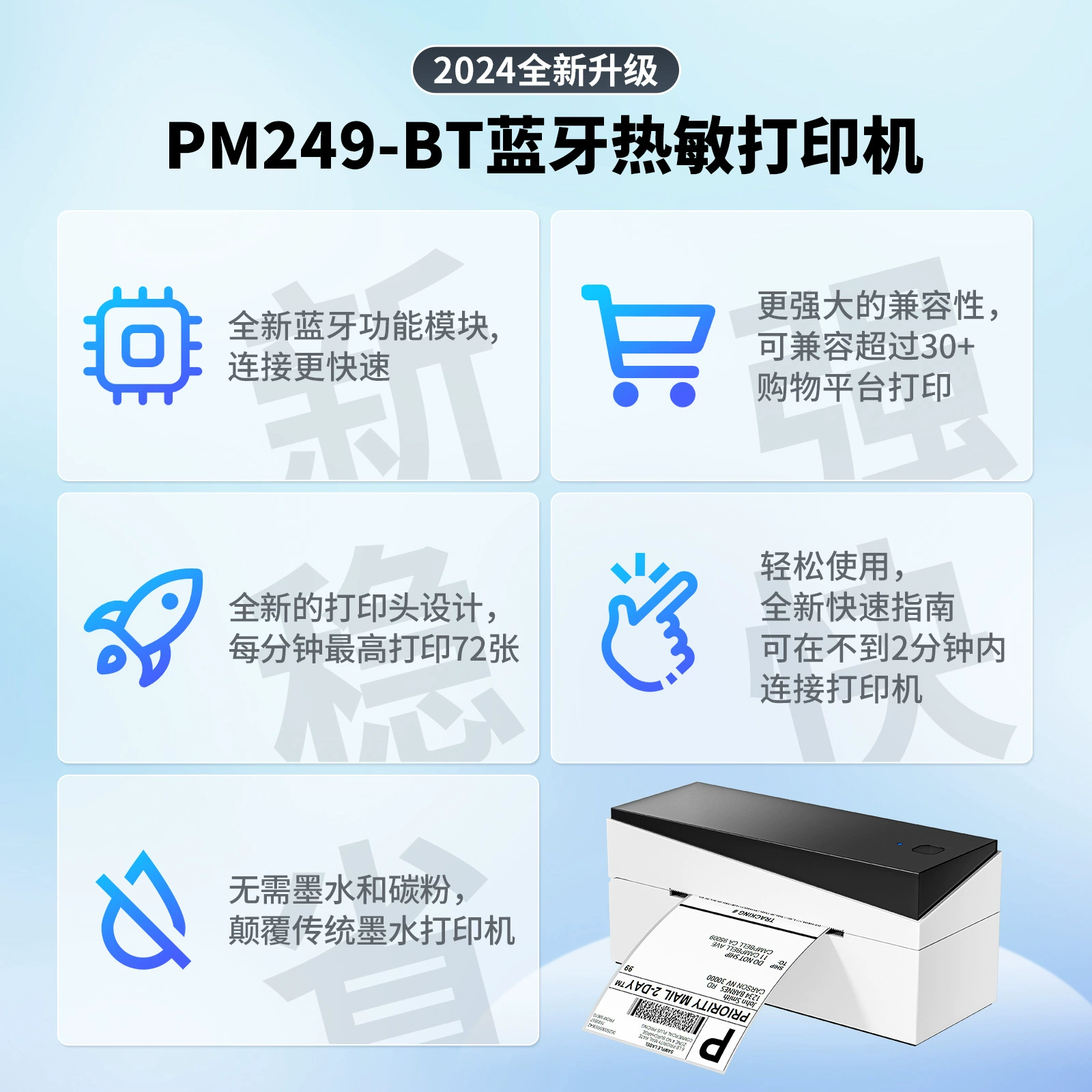 Принтер этикеток Phomemo Express, трансграничный термопринтер штрих-кодов, Bluetooth, можно печатать с помощью мобильных телефонов