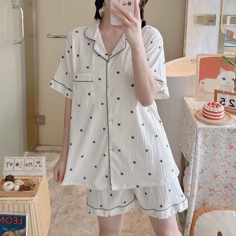 Princess Wind Pijamas de algodón de mujer 2024 nuevo verano manga corta japonesa dulce conjunto de ropa para el hogar