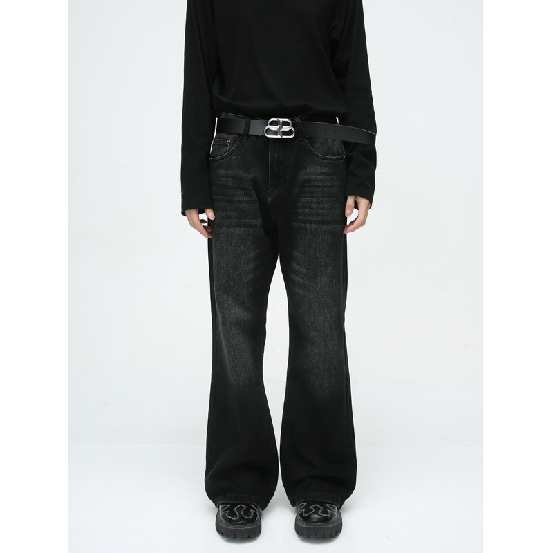 MTLCLOTHES men's clothing | 2023 Autumn New Hong Kong style VIbe simple style loose washed jeans