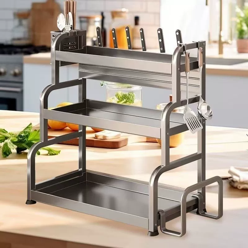 Утолщенная полка для специй, кухонная полка для хранения специй, столешница, нож для приправ, палочки для еды, многофункциональная полка для хранения, полка для специй