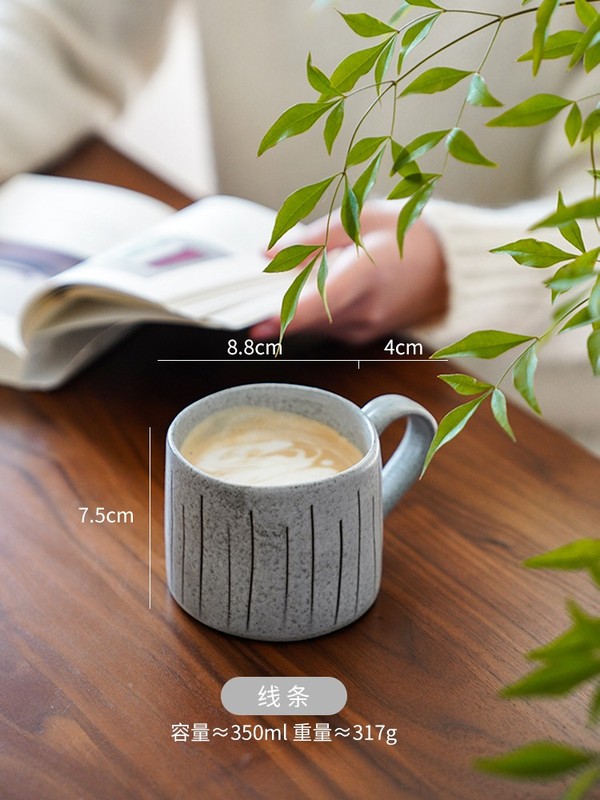 卸売り店の月の日本式の粗い陶のコーヒーの杯の事務室のマークの杯のコップの女子学生の高い顔の値の陶磁器のコップ|undefined