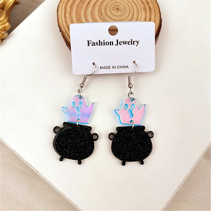 Flower Pattern Women's Gender 1 Pair Funny Flower Printing Arylic Earrings