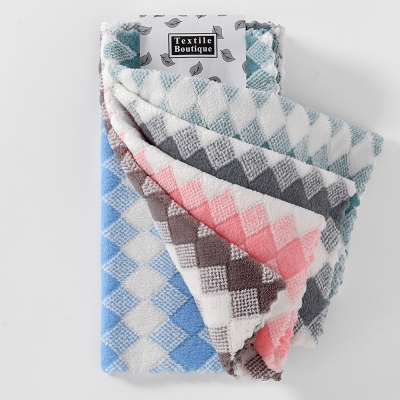 5 toallas de coral 30 * 30 toallas de cocina toallas de leopardo suave absorción de agua toallas de té transfronterizas