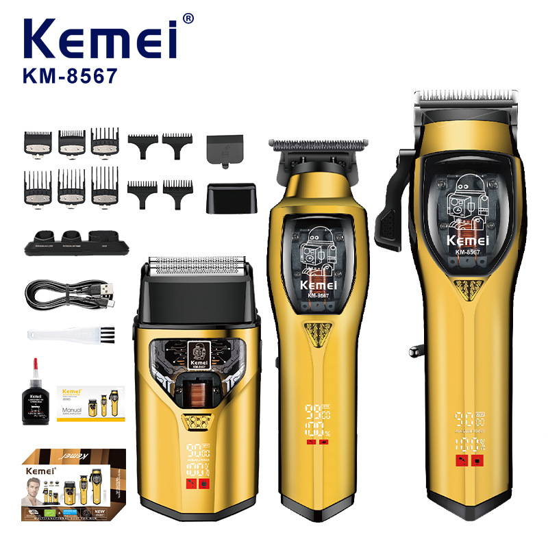 Kemei Kemei corte de pelo profesional KM - 8567 salón de peluquería sin escobillas cortadoras eléctricas de alta potencia máquina de afeitar de pantalla digital