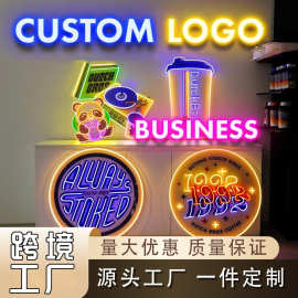 led霓虹灯定制发光字跨境亚马逊汽车婚礼姓名装饰灯usb造型氛围灯