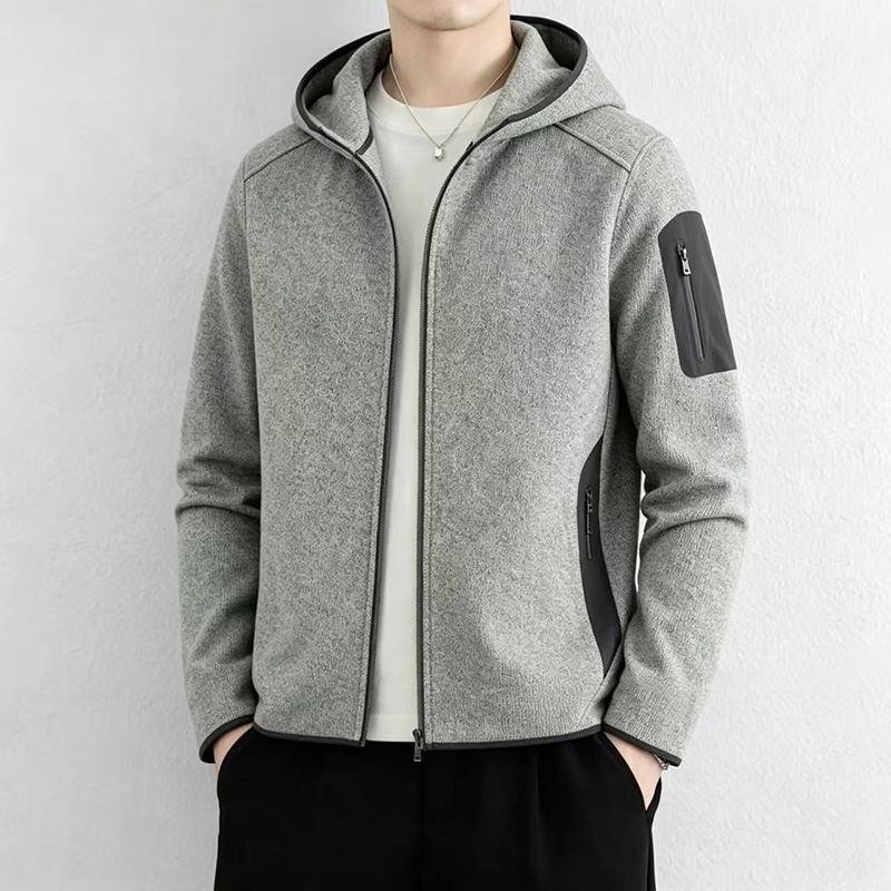 Old Money Style Autumn/Winter New Men's Cardigan Hooded Sweatshirt, Men's Sporty Commuting Fleece Casual Plus Size Sweatshirt Jacket Old Money Style Autumn/Winter New Men's Cardigan Hooded Sweatshirt, Men's Sporty Commuting Fleece Casual Plus Size Sweatshirt Jacket