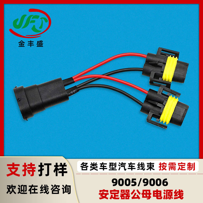 Car HID xenon lamp fog lamp wiring harness headlight adapter 90059006 ballast male and female power terminal wire
