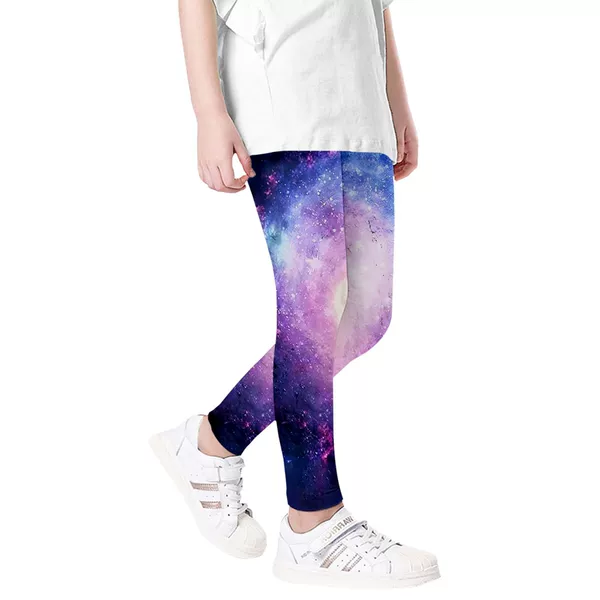 Cross-border Children's 3D Digital Printing Leggings Star Universe Galaxy Star Moon Casual Trousers