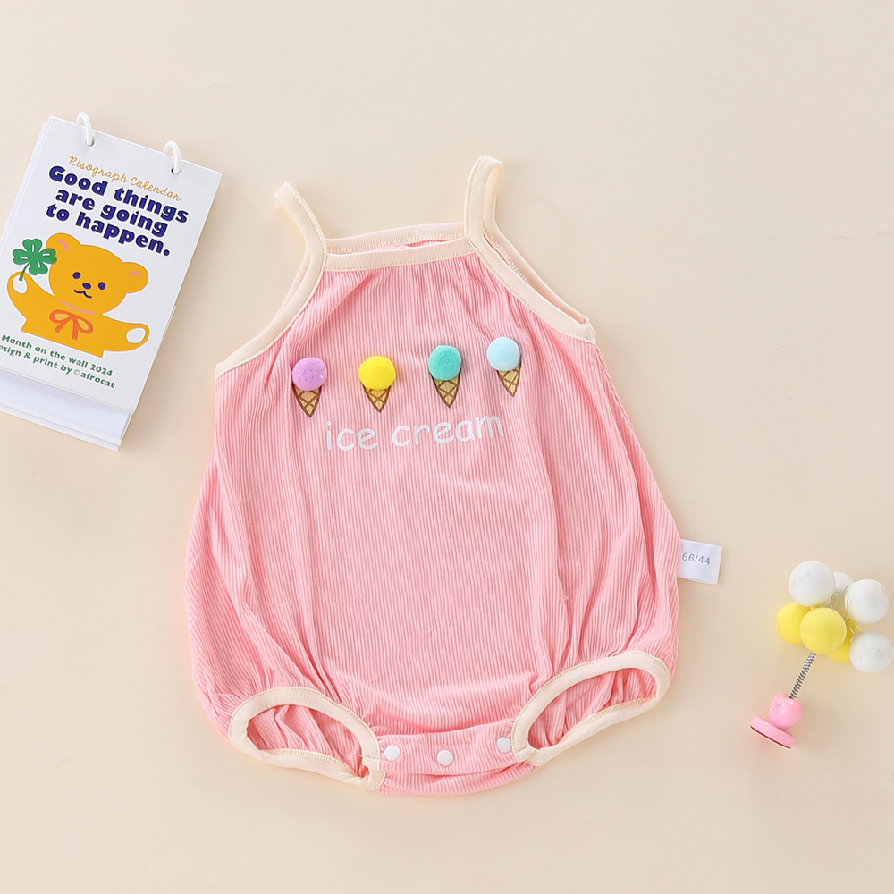 Bebé femenino lindo verano incluso ropa de cuerpo de Ha nuevos tirantes para niños sin mangas 0-2 años