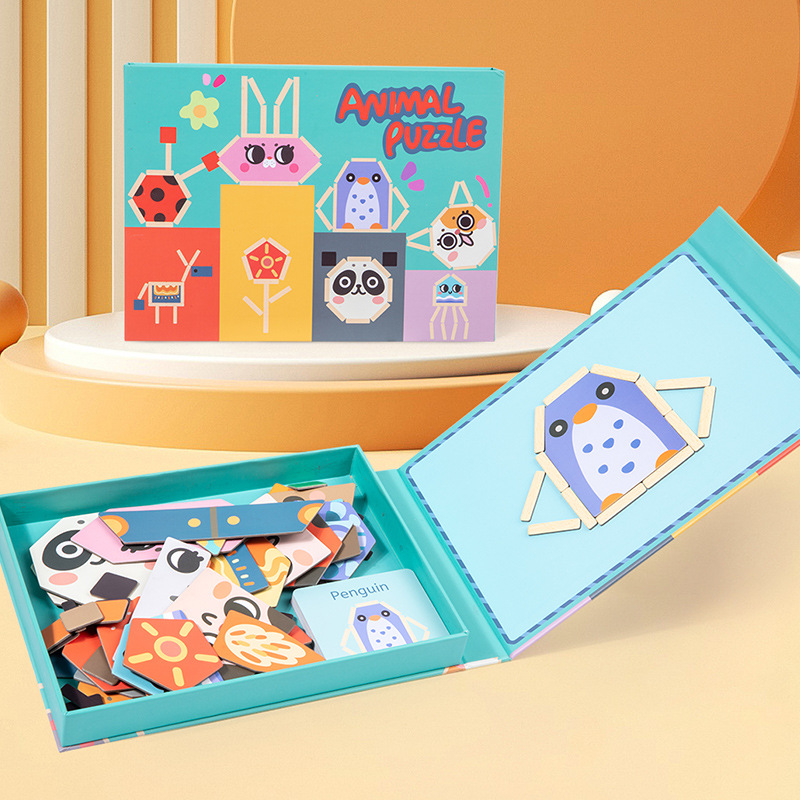 Rompecabezas animal magnético juguetes creativos educativos para niños bebé jardín de infantes rompecabezas de imagen plana magnética 2-5 regalo 3 image 5