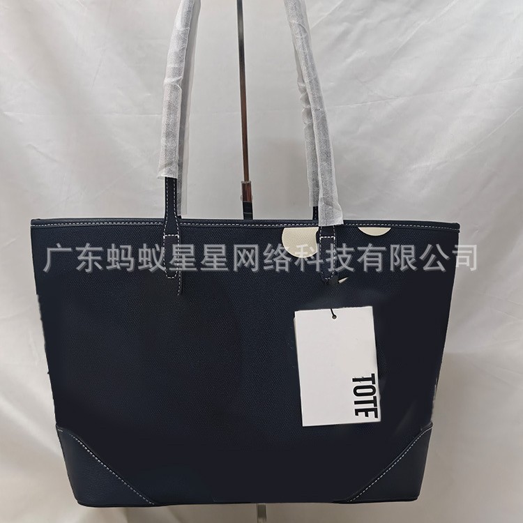 泰国帆布字母大容量通勤托特包百搭新款男女通用手提购物袋单肩包