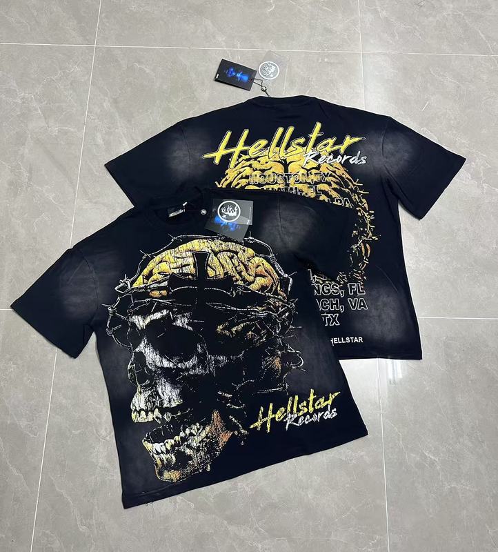 クロスボーダー Hellstar Tシャツ 2025年夏 欧米トレンドブランド レタープリント ゆったり半袖Tシャツ 男女兼用|undefined
