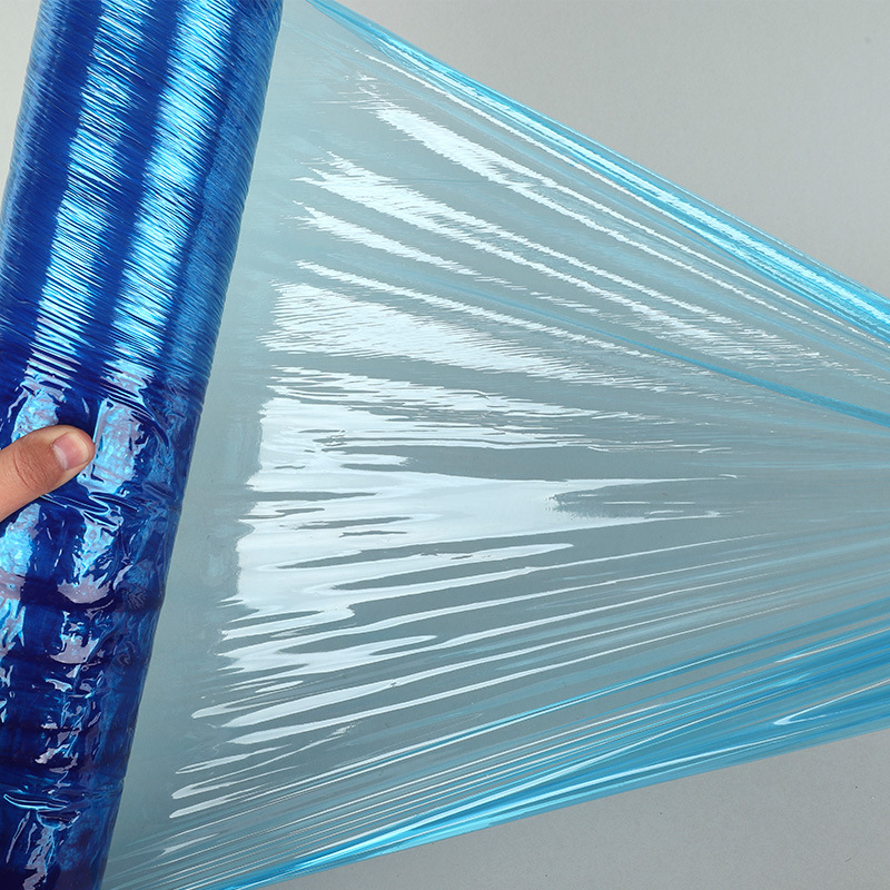 Película estirable multicolor de PE personalizada del fabricante, película estirable, película estirable, película de embalaje de bandeja industrial de 50cm, película autoadhesiva