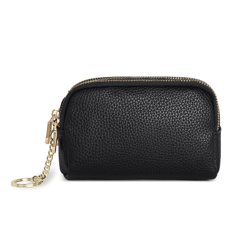 Nuevo bolso pequeño, tres capas de cremallera, bolso de aire extranjero, bolso de cambio de mujer, nuevo cuero pequeño, llave de bolsa de monedas