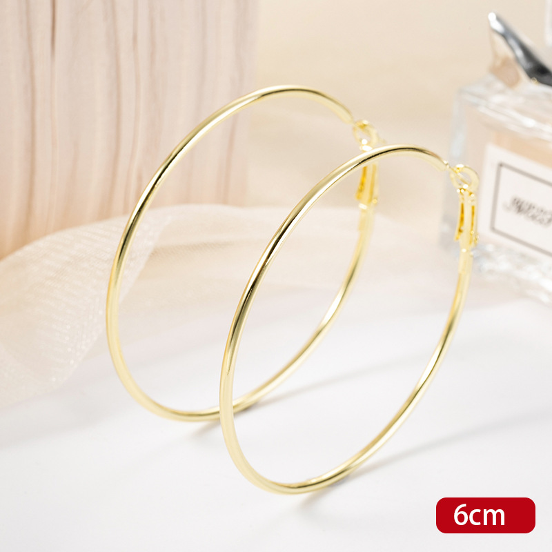 H1016 glossy earrings gold 6CM