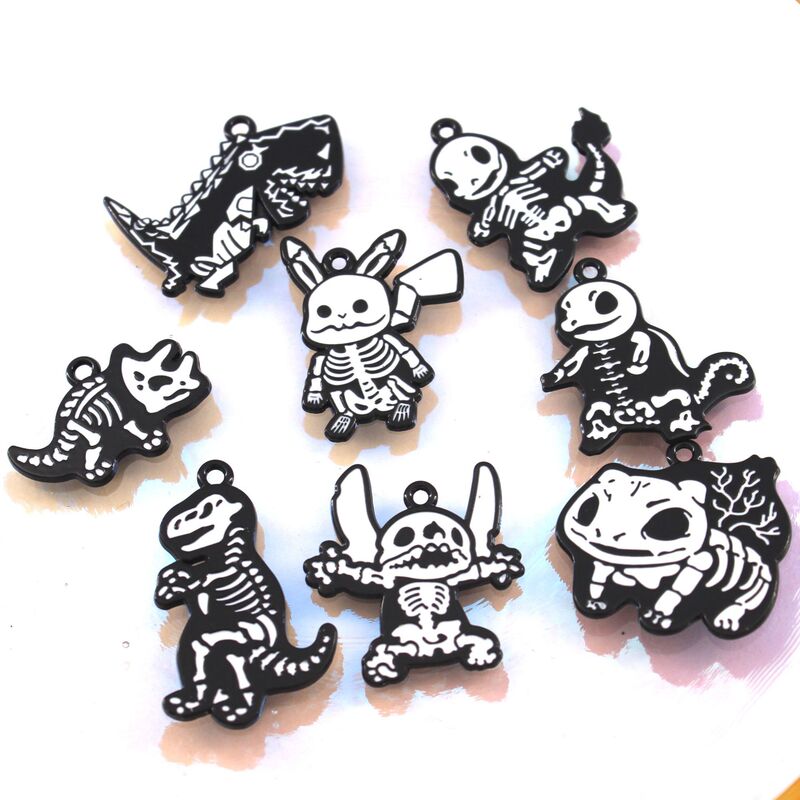 Super cute fossil dinosaur elf Korean diy alloy drop oil pendant keychain pendant jewelry accessories Super cute fossil dinosaur elf Korean diy alloy drop oil pendant keychain pendant jewelry accessories