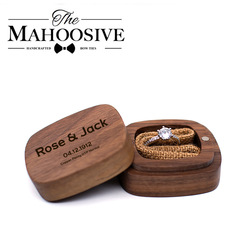 Walnut Solid Wood Box with Engraved Black Walnut Western Names, Magnetic Carry-on Small Box for Rings, Necklaces, Earrings