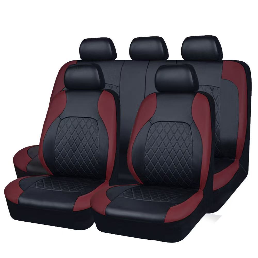 Amazon Mexico Cross-Border Foreign Trade Car Eight-Seater Seat Cover Single-Line Diamond Quilted Embroidery Leather Pu Leather Export to Europe and America