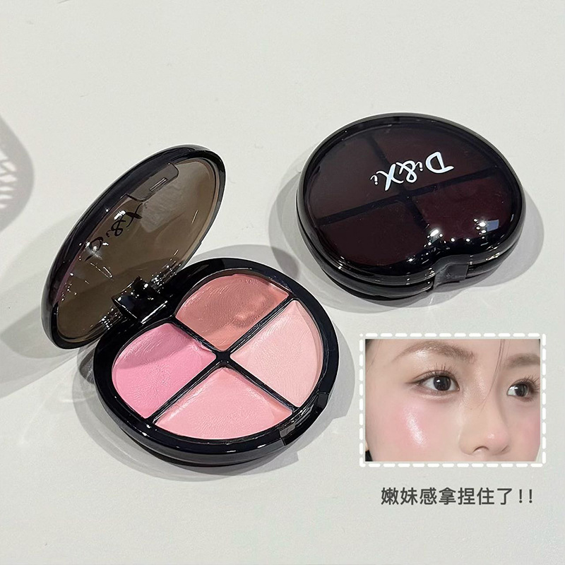 Di & Xi YAC Quad-Color Blush Baja saturación Contracción Natural Brillo de alto brillo de agua Crema de maquillaje transfronterizo