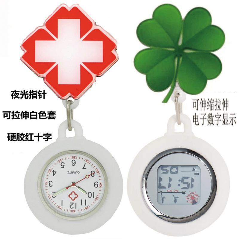 Reloj de enfermera de estiramiento multifuncional luminoso fuerte reloj colgante reloj electrónico digital retráctil de dibujos animados lindo clip cronómetro reloj de bolsillo