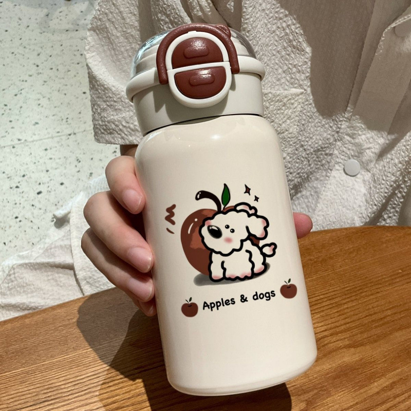 Taza de plástico nueva doble cubierta portátil de gran capacidad paja adorable taza de agua de alto valor facial para niños