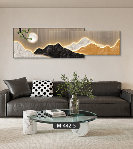 Modern light luxury with backing, living room decoration painting, high-end sense of blessing deer, good meaning, mural, sofa background wall hanging painting