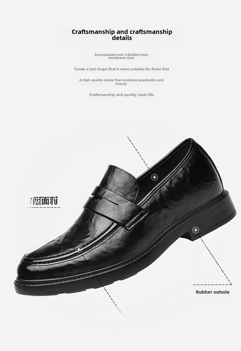 Men's Leather Loafers Business Casual Slip-on Shoes For Men_voghion.com