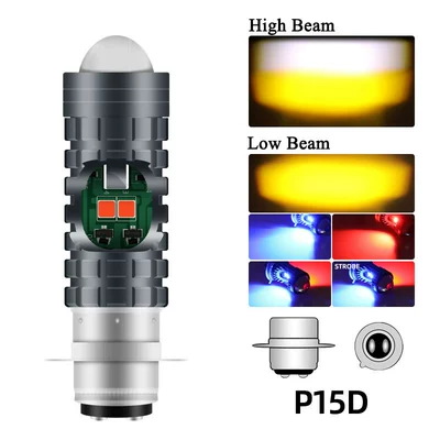 Red-Blue Warning Fisheye Spotlight, Motorcycle headlights, headlights - red-and-blue-warning-fish-eyes-p15d-white-and-yellow-fine-style
