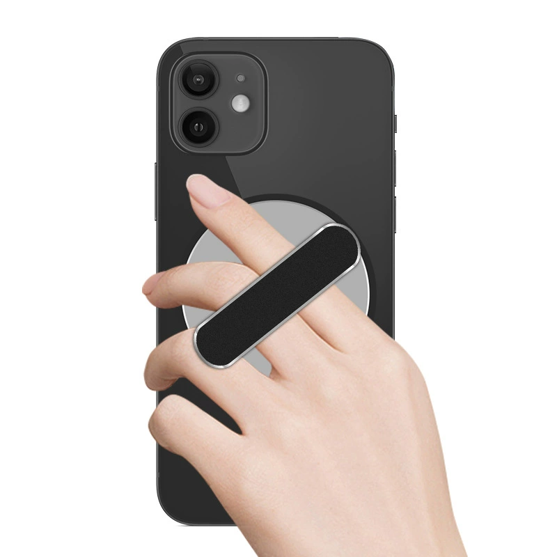 Universal Foldable Phone Ring Holder, Aluminum Alloy, 360° Rotating Magnetic Kickstand
