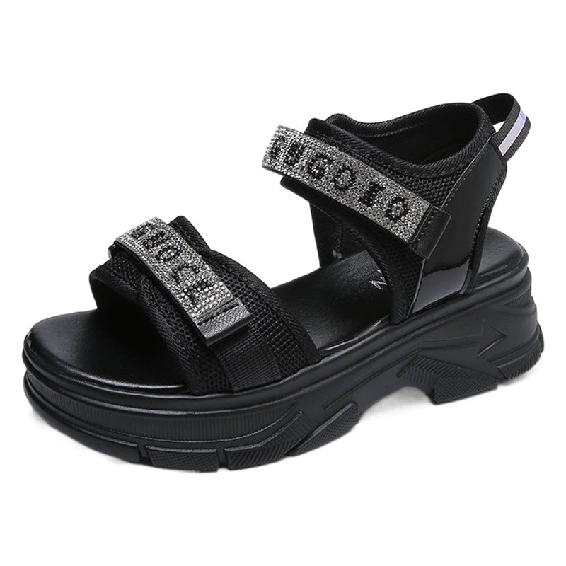 Спортивные сандалии Daddy для женщин ins модная 2023 летняя новая модная римская пляжная обувь на платформе с липучкой для женщин