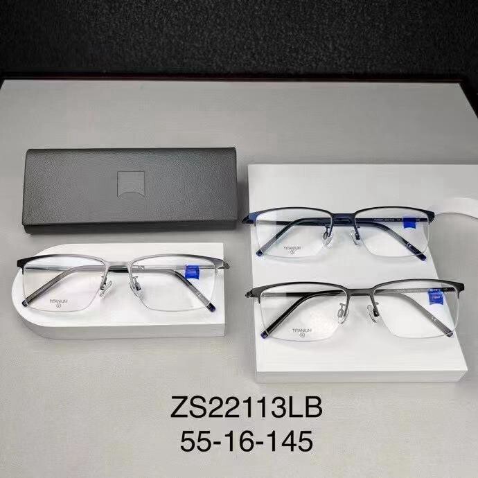 New Fashionable Men's Half-Rim Glasses Frame Ultra-Light Pure Titanium Zs22113Lb Men's Business Simple Classy Myopia Frame