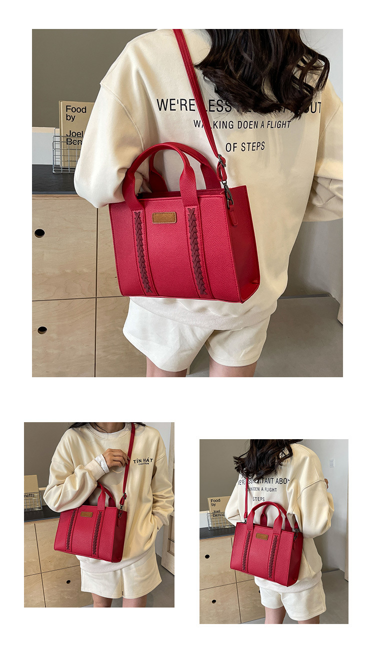 Femmes Grande Faux Cuir Couleur Unie Vêtement De Rue Fermeture Éclair Sac À Main display picture 5