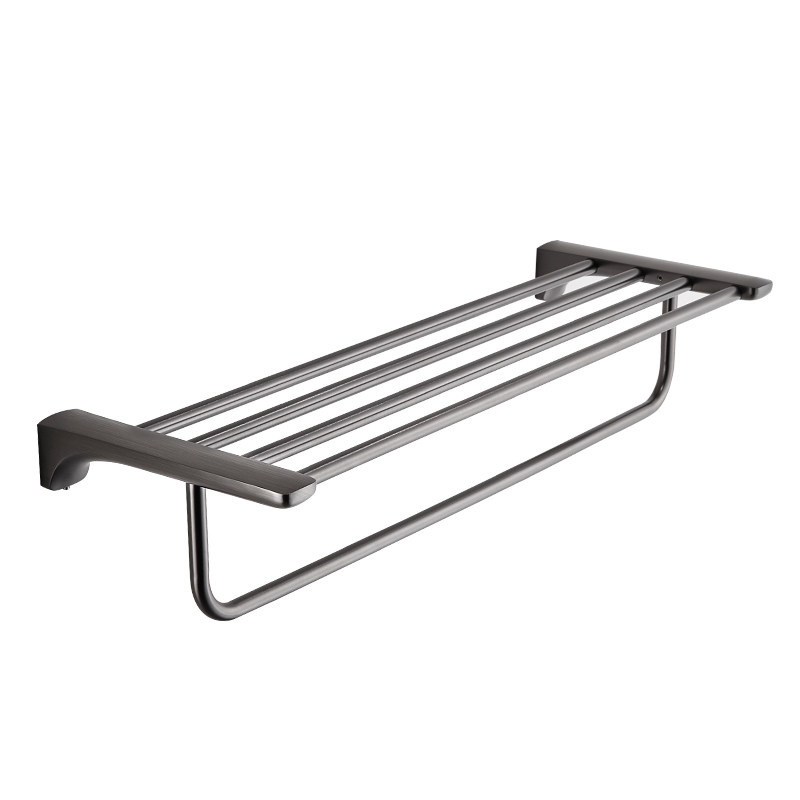Gun Gray Towel Rack for Bathroom, No-Drill Hardware Set, Bathroom Hanging Storage Rack, Bathroom Accessories Organizer