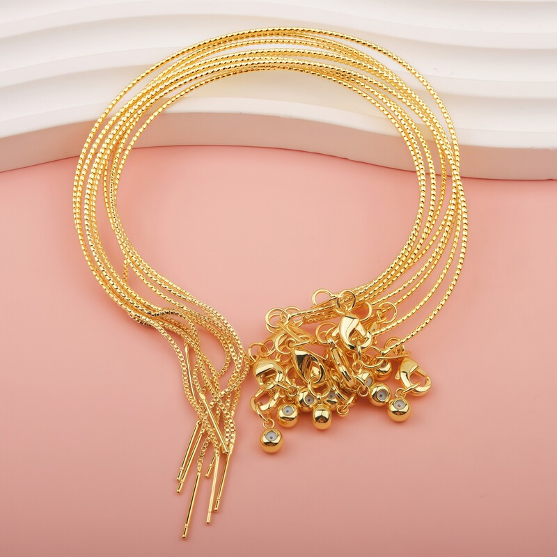 18K Gold-Filled Strong Color Retention Multifunctional Engraved Universal Bracelet with Adjustable Pin-Type DIY Bracelet Accessory
