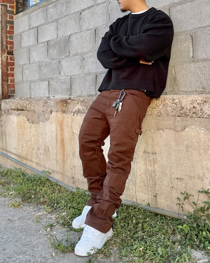 Men's Clothing Slim Fit Tapered Wide Leg Trousers American Retro Minimalist Trendy Versatile Denim Jeans_mkmklike.com